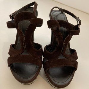 Tod's Brown Suede Platform Heels 5.5